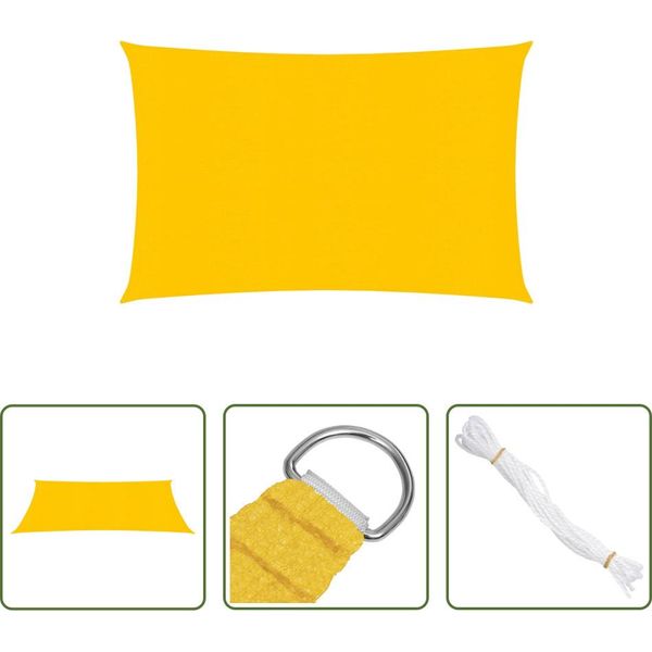 The Living Store Tenda Da Sole 160 G/M² Rettangolare Gialla 4X5 M Hdpe-image