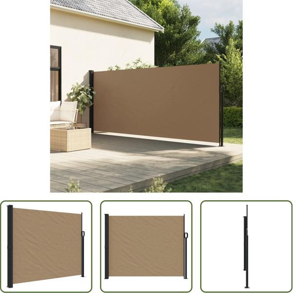 The Living Store Tenda Laterale Estensibile Taupe 160X600 Cm-image