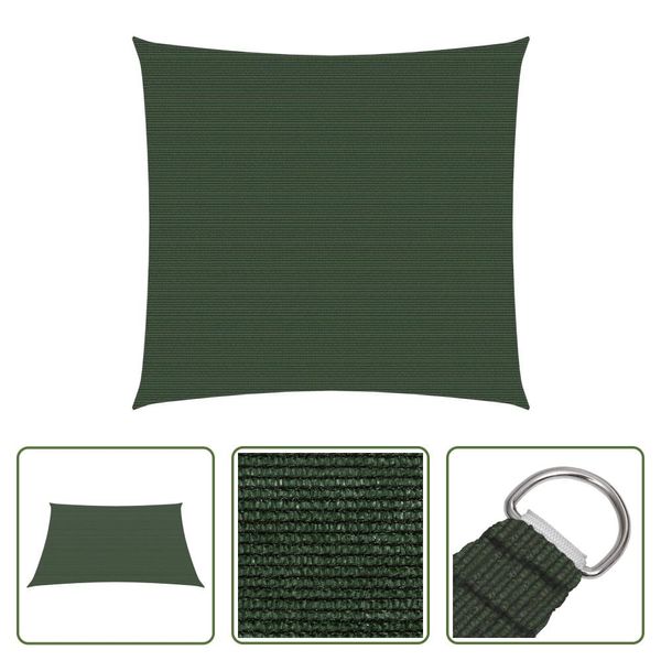 The Living Store Tenda Da Sole 160 G/M² Verde Scuro 4X4 M Hdpe-image