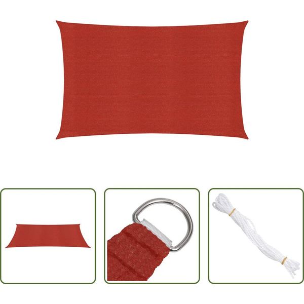 The Living Store Tenda Da Sole 160 G/M² Rosso 3X5 M Hdpe-image