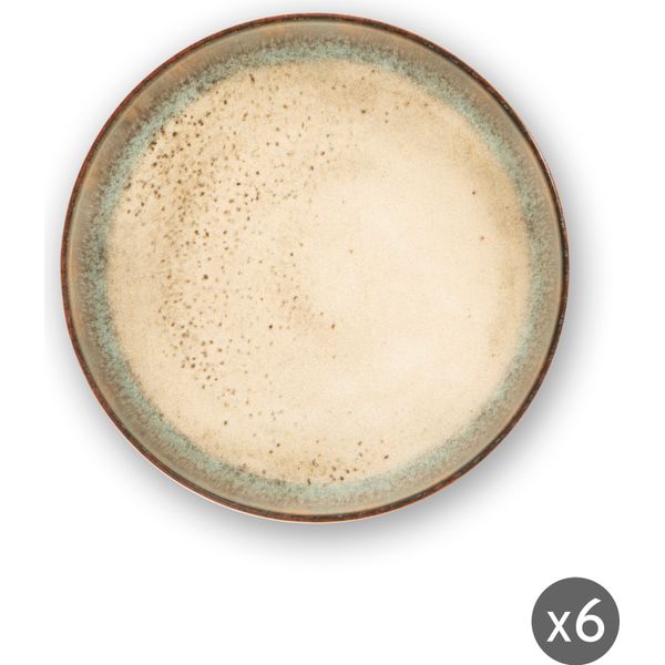 Excelsa Set Di 6 Piatti Fondi Zeus In Ceramica 18X5 Cm Colorati-image