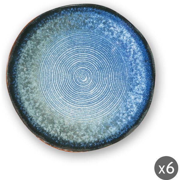 Excelsa Set Di 6 Piatti Fondi In Ceramica Poseidone 21X5 Cm Colorati-image
