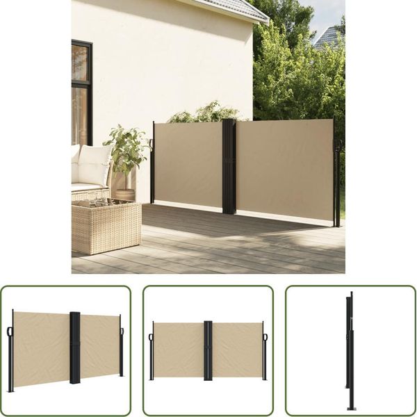 The Living Store Tenda Laterale Estensibile Beige 120X1200 Cm-image