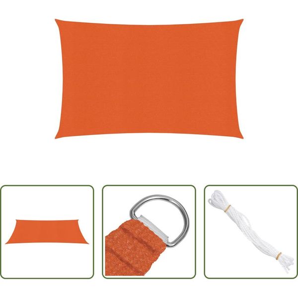 The Living Store Tenda Da Sole 160 G/M² Rettangolare Arancione 4X5 M Hdpe-image