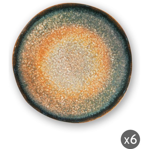 Excelsa Set Di 6 Piatti Da Frutta Efesto In Ceramica 20X2 Cm Colorati-image