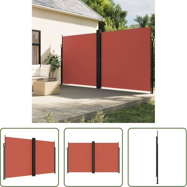 The Living Store Tenda Laterale Estensibile Rosso Terracotta 200X1000 Cm-image