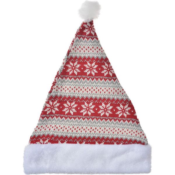Clayre & Eef Decorazione Natalizia Cappello Di Natale Ø 20X40 Cm Rosso Bianco Sintetico-image