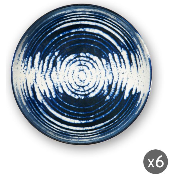 Excelsa Set Di 6 Piatti Fondi Ermes In Ceramica 18X5 Cm Colorati-image
