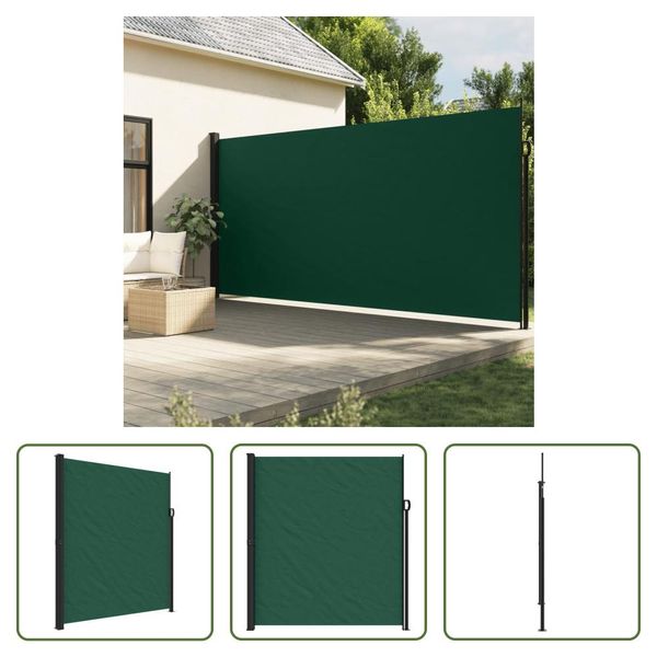 The Living Store Tenda Laterale Estensibile Verde Scuro 220X500 Cm-image