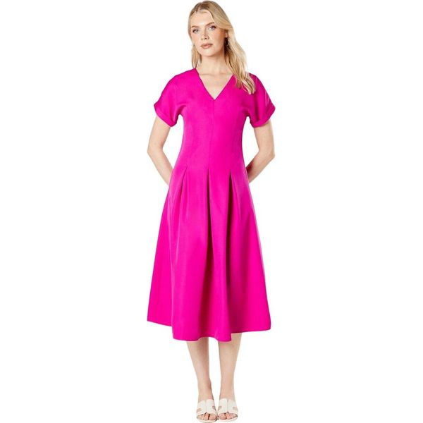 Principles - Abito Midi A Pieghe Per Donna DH7409 (40 It) (Rosa)-image