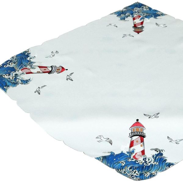 Tovaglia Yvonne Ricamo Faro Poliestere Marittimo 85 X 85 Cm-image