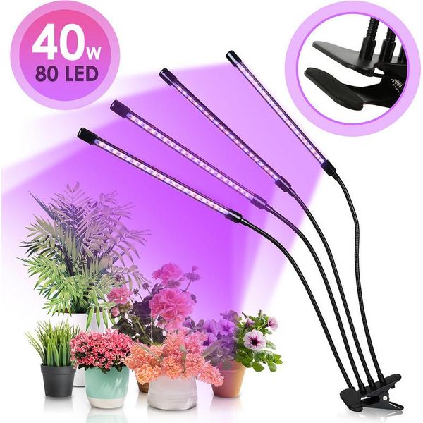 Clanmacy Led Lampada Per Piante A Spettro Completo Luce Per Piante Da Interno 40W Lampada Da Coltivazione Lampada Da Coltivazione-image