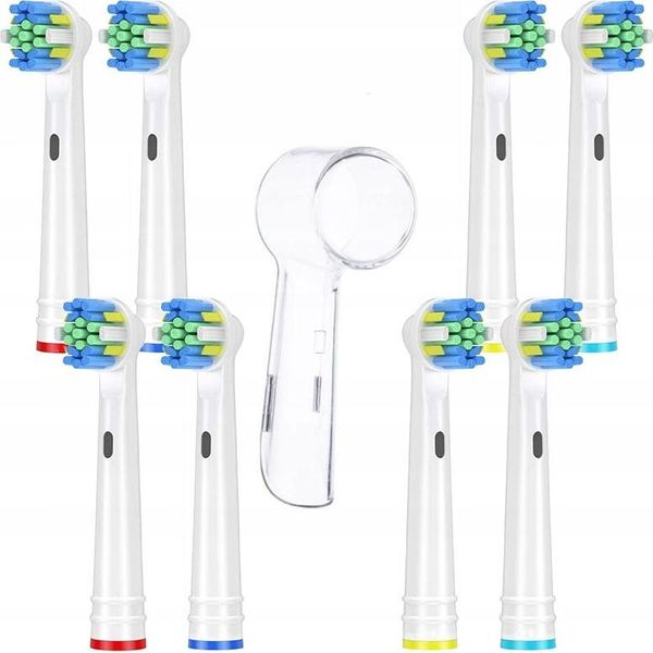 Set Di 8 Spazzolini Oral-B Flossaction Con Cappuccio Protettivo Testine Di Ricambio-image