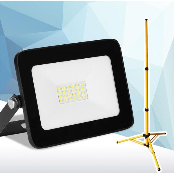 Jayseuw Faro Da Cantiere A Led 20W Faro A Led Con Treppiede Faro Da Esterno IP69 Faro Impermeabile Luce Da Lavoro Bianco Freddo-image