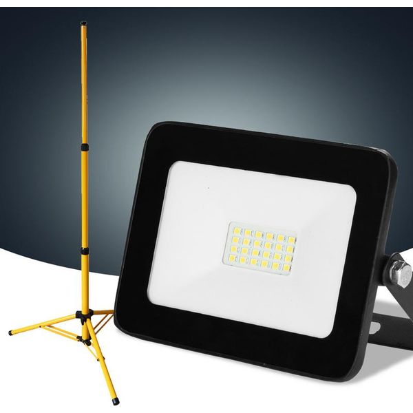Jayseuw 20W Led Faro Da Costruzione Proiettore Treppiede Proiettore Da Esterno Luce Da Lavoro Faro Da Costruzione IP66 Impermeabile Bianco Freddo-image