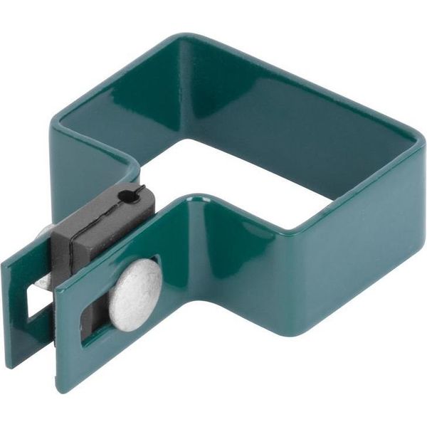 Morsetto Strend Pro Eurostandard, 60X40 Mm, Terminale, Verde, Zn+Pvc, RAL6005, Per Palo Quadrato-image