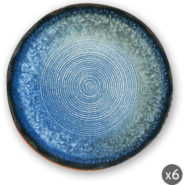Excelsa Set Di 6 Piatti Piani In Ceramica Poesidone 26X2,5 Cm Colorati-image