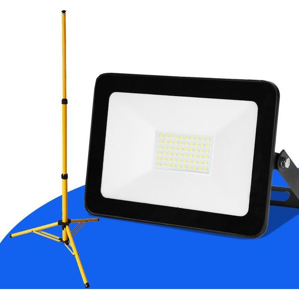 Jopassy 50W Led Proiettore Da Costruzione Proiettore Treppiede Proiettore Da Esterno Proiettore Da Lavoro Faro Da Costruzione IP66 Impermeabile Bianco Freddo-image