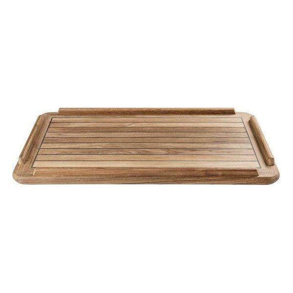 Piano Del Tavolo In Teak Massiccio 100 X 70 Cm Con Sika Flex-image