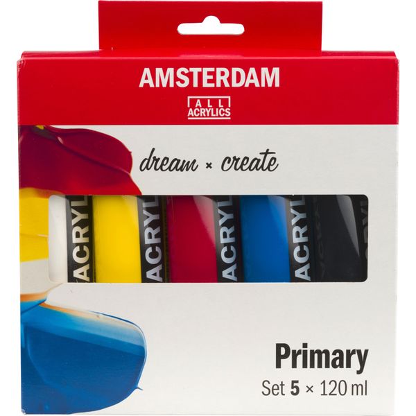 Set Di Miscelazione Di Colori Acrilici Amsterdam Serie Standard Colori Primari | 5 X 120 Ml-image