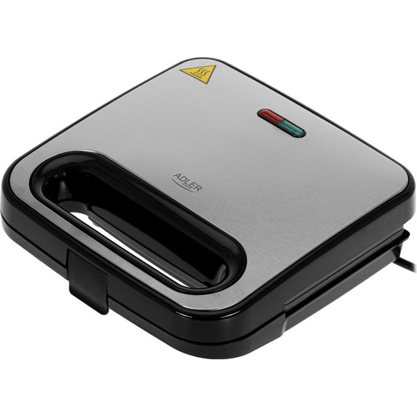 Adler Sandwich Maker | Ad 3076 | 1000 W | Number Of Plates 1 | Black/Silver-image