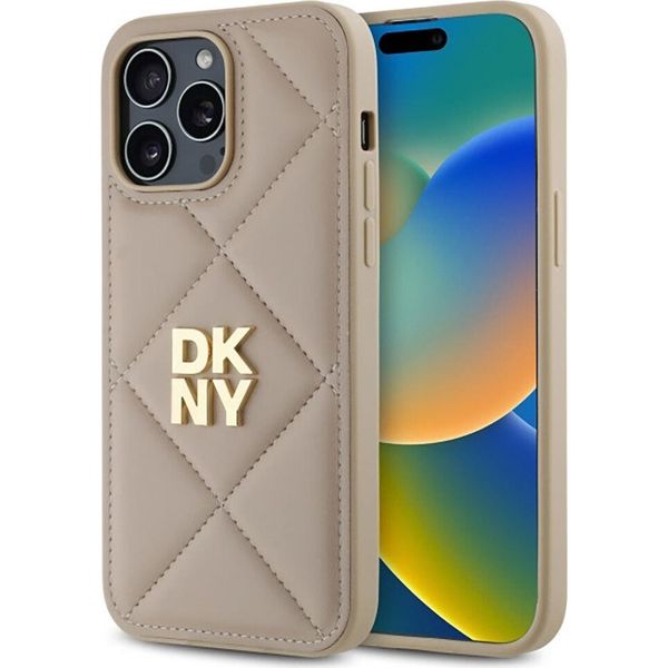 Dkny Dkhcp14Lpqdsle Iphone 14 Pro 6.1 BeżOwy/Beige Quilted Stack Logo-image