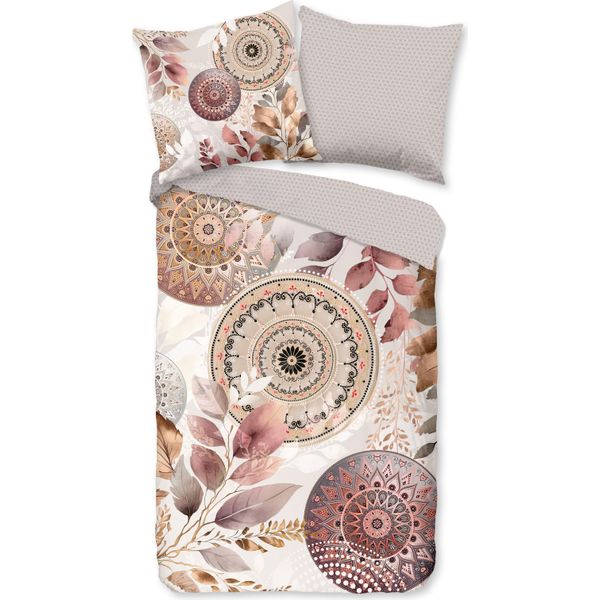 Hip Bettbezug "Mandala E Foglie"" - Grigio - (135X200 Cm) - Baumwolle Satin"-image