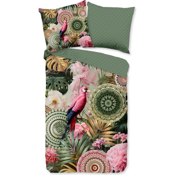 Hip Bettbezug "Mandala, Tropicale, Fiori"" - GrüN - (135X200 Cm) - Baumwolle Satin"-image