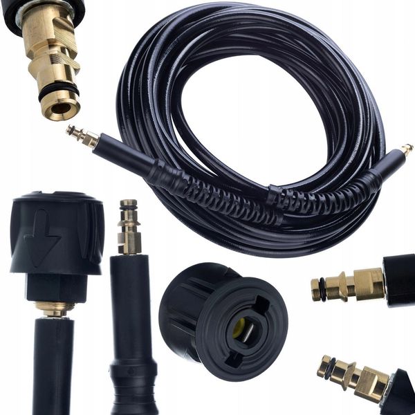 Rosfix Set Tubo Flessibile Ad Alta Pressione 10 M Click-Click E Prolunga – Ricambio Per Idropulitrici Ad Alta Pressione Karcher K2 – K7 | 180 Bar-image