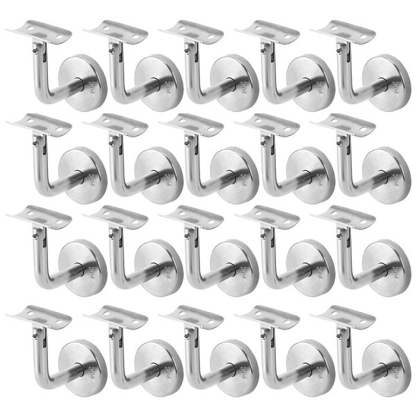 Bettizia Set Di Staffe Per Corrimano 20 Pezzi Staffa Per Corrimano In Acciaio Inox Supporto Per Ringhiera Curva Supporto-image