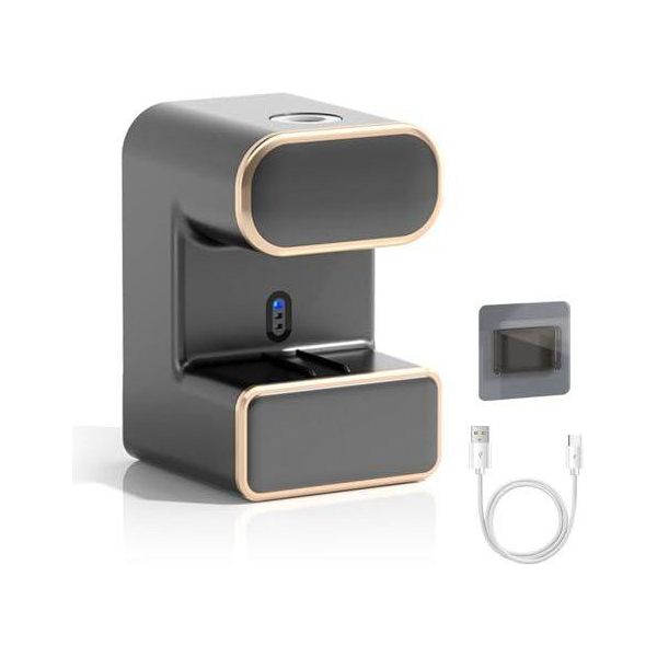 Distributore Automatico Di Dentifricio, Distributore Di Dentifricio Elettrico A Parete, Portaspazzolino Di Tipo C Con 3 Alloggiamenti Per Spazzolino Da Bagno-image