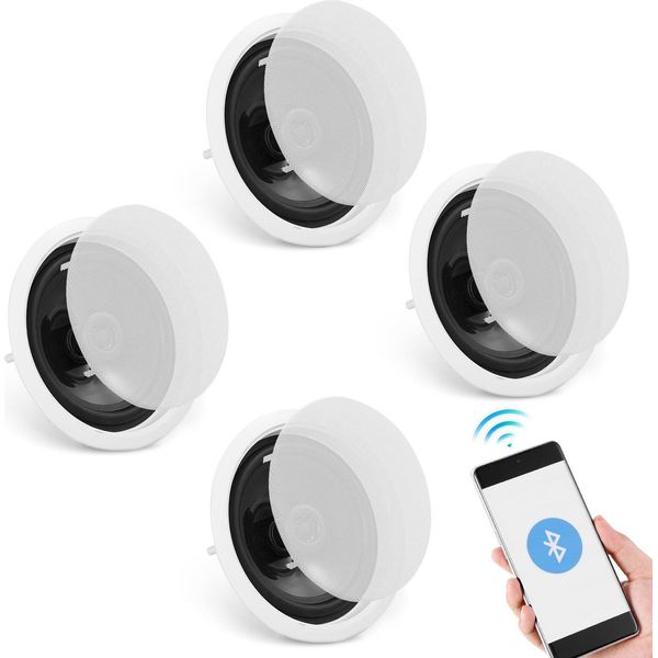 Set Di 4 Altoparlanti Da Incasso A Soffitto Altoparlante 150W Bluetooth-image