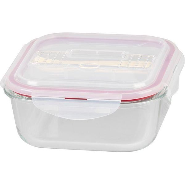 Contenitore Magichome, Quadrato, Con Coperchio, 1200 Ml, Con Posate, Clip, In Vetro-image