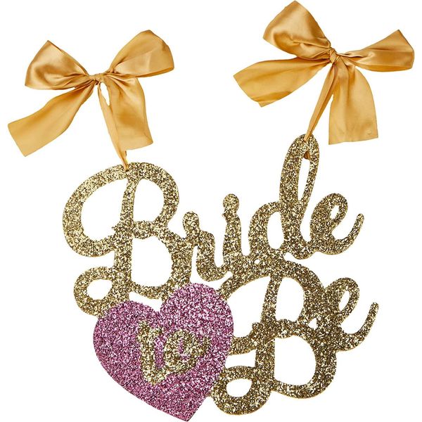 Amscan - Decorazione Per Sedia "Bride To Be"", Glitter 8-Pack SG38581 (Taglia Unica) (Oro/Rosa)"-image