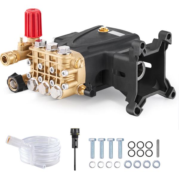 Succebuy Pompa Per Idropulitrice, 4000 Psi, 4,0 Gpm, Albero Da 1 Pollice, Stantuffo Triplex Orizzontale, Kit Di Ricambio Con Hardware Per Simpson, Santoprene-image