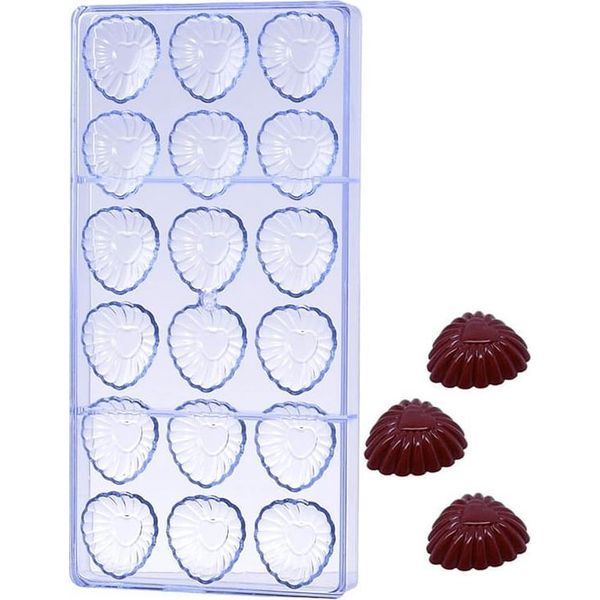 Stampo Per Cioccolato In Policarbonato Cuore In Rosa-image