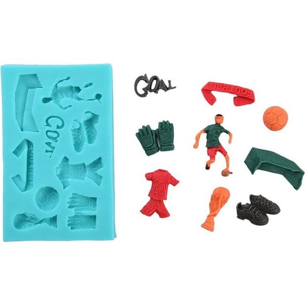 Stampo In Silicone Per Pasta Di Zucchero Calcio Futboll-image