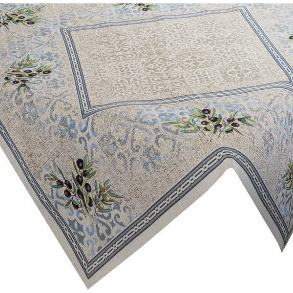 Eurofirany Tovaglia Arazzo Crema Verde Oliva 100X100 Tovaglietta, Tovaglia-image