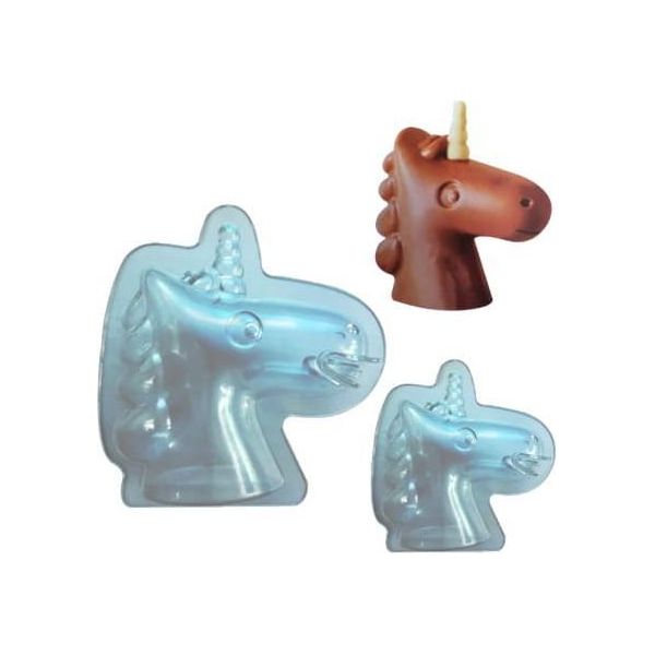 Stampo Per Cioccolato In Policarbonato 3D Unicorn Single Horse 2Pcs-image