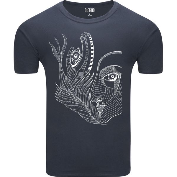 T-Shirt Da Uomo Diarbo Con Stampa Astratta Di Volto E Mano Surreale Grigio Scuro Taglia Xl-image