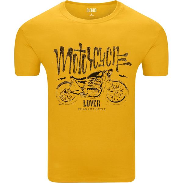 Diarbo T-Shirt Da Uomo Con Stampa Amante Della Moto Amante Della Moto Giallo Taglia L-image