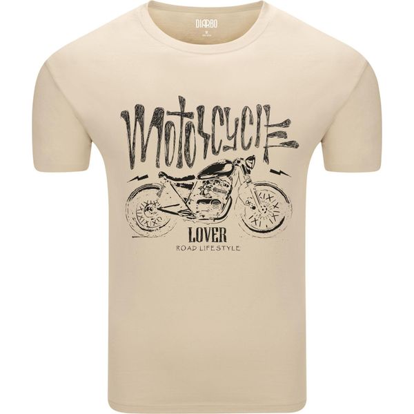 Diarbo T-Shirt Uomo Con Stampa Amante Moto Amante Moto Beige Taglia S-image
