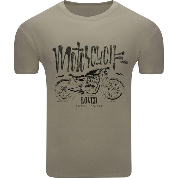 Diarbo T-Shirt Da Uomo Con Stampa Amante Moto Amante Moto Kaki Taglia S-image