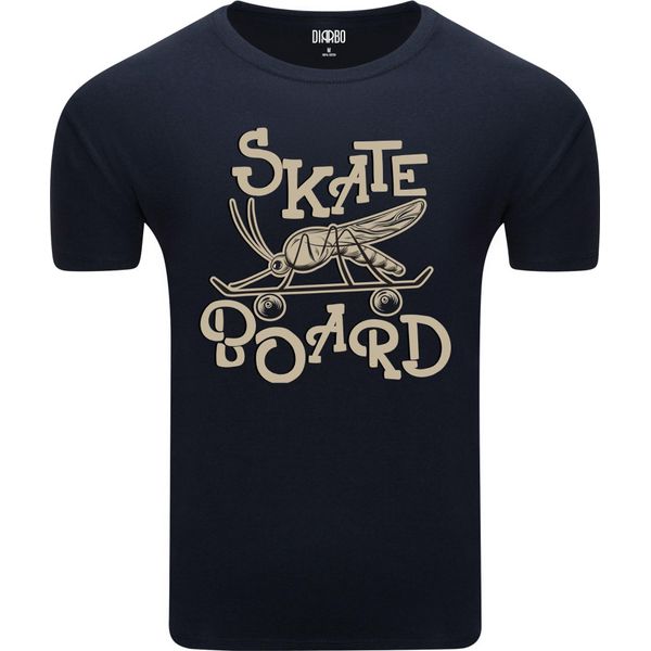 T-Shirt Da Uomo Diarbo Con Divertente Stampa Skate Mosquito Blu Scuro Taglia L-image
