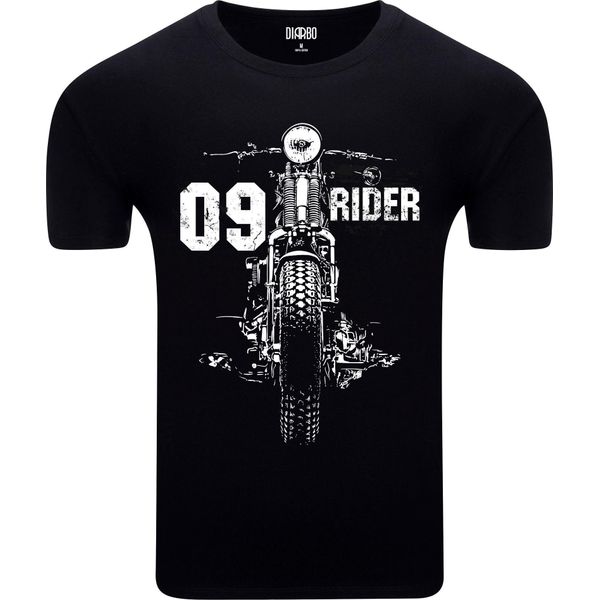 T-Shirt Da Uomo Diarbo Con Stampa Amante Dei Motori 09 Rider Nero Taglia S-image