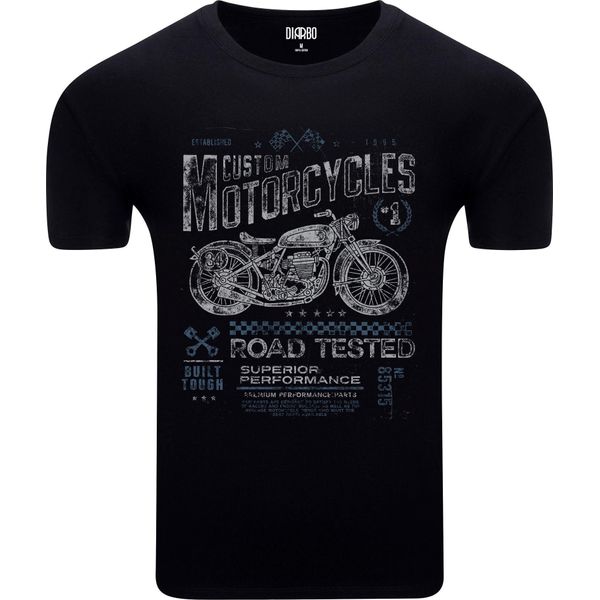 Diarbo T-Shirt Da Uomo Con Stampa Amante Moto Volantino Nero Taglia L-image