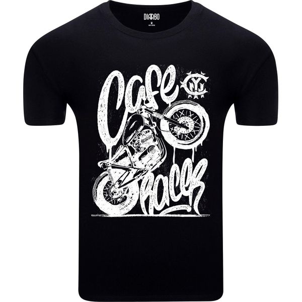 T-Shirt Diarbo Da Uomo Con Stampa Amante Dei Motori Café Racer Nero Taglia Xl-image