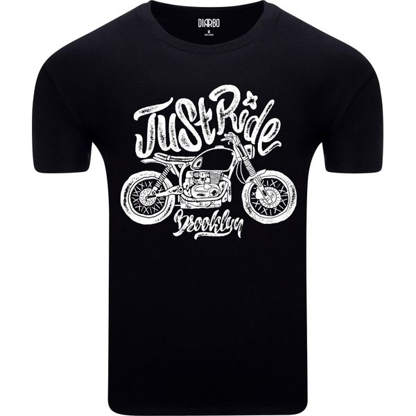 T-Shirt Da Uomo Diarbo Con Stampa Amante Dei Motori Einfach Fahren Nero Taglia L-image