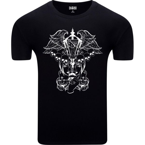 Diarbo T-Shirt Da Uomo Con Stampa Astratta Surreale Lanterna Nera Taglia Xxxl-image