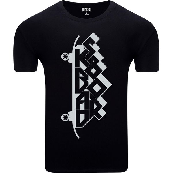 Diarbo T-Shirt Da Uomo Con Stampa Skateboard Tipografia Nera Taglia Xxl-image